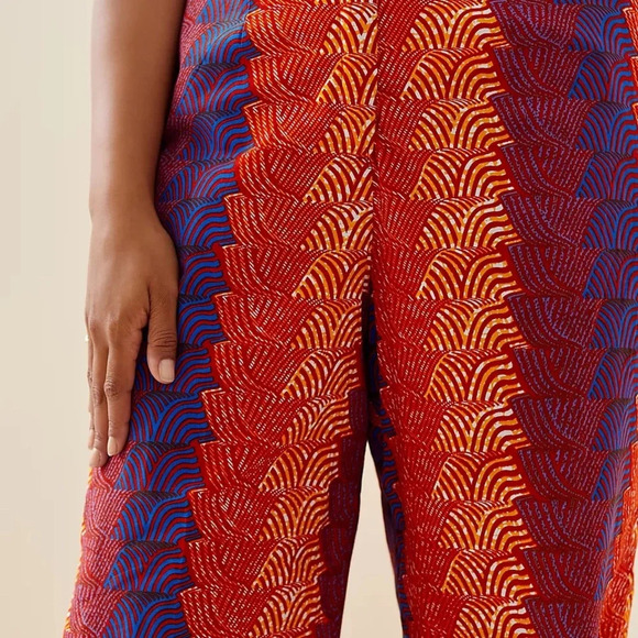 NWT Anthropologie Sika by Phyllis Taylor Abstract Wide-Leg Trouser 18W - Picture 2 of 9